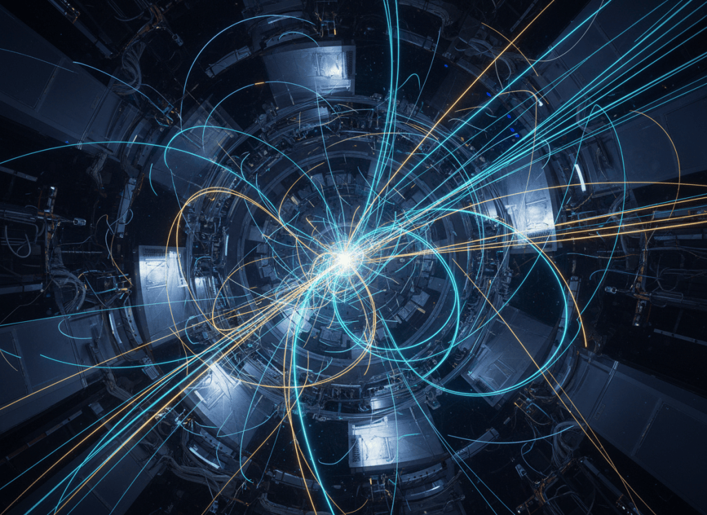 Visualisation réaliste de traces de particules dans un détecteur de collisionneur